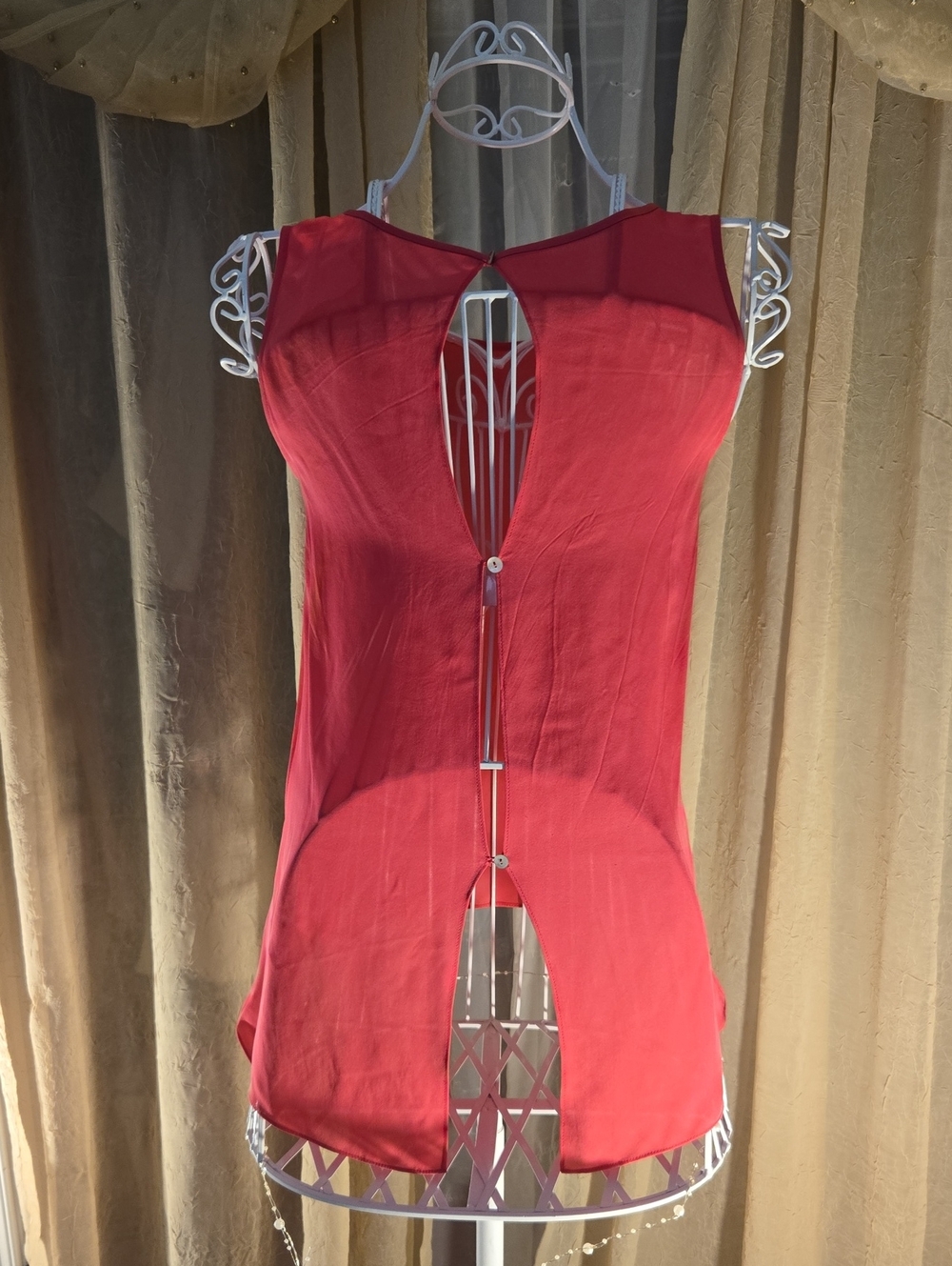 bebe Hot Pink Open Back, Hi-Lo Blouse, XXS.